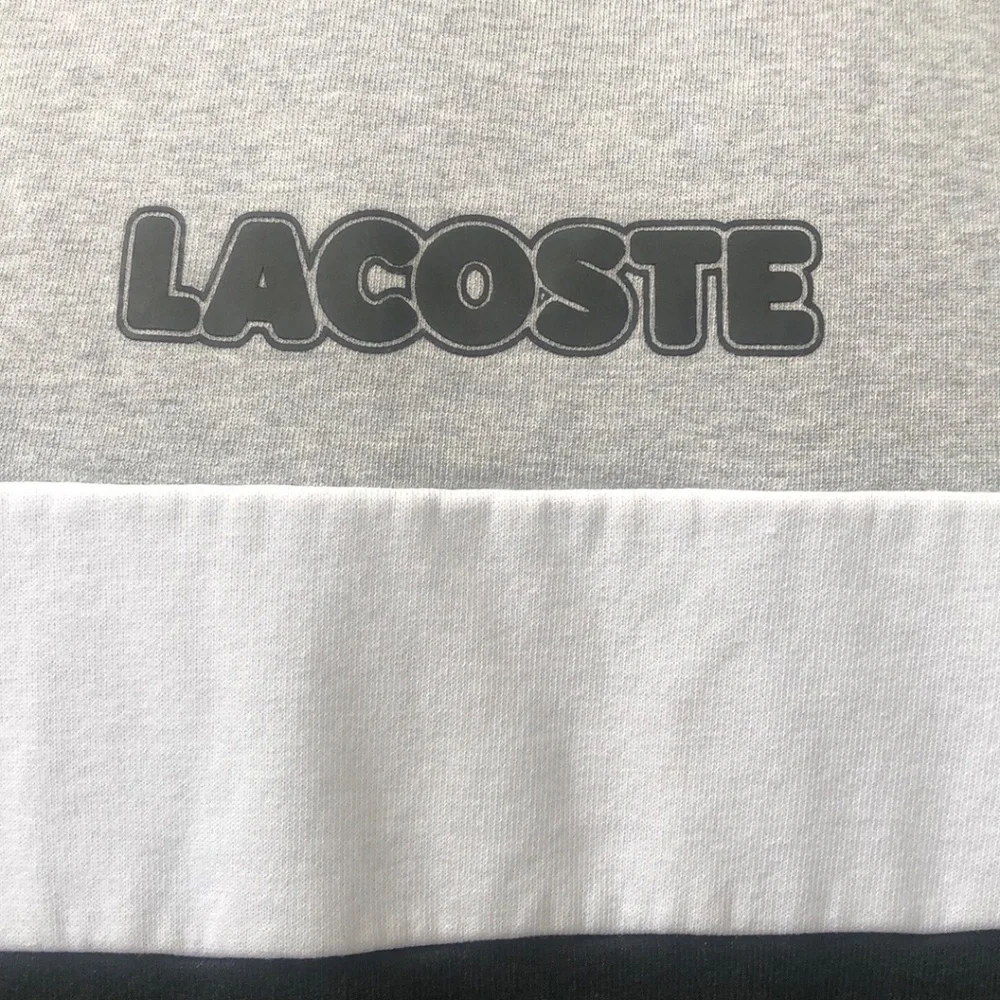 Lacoste Men's Grey/Black Pullover - Size Medium